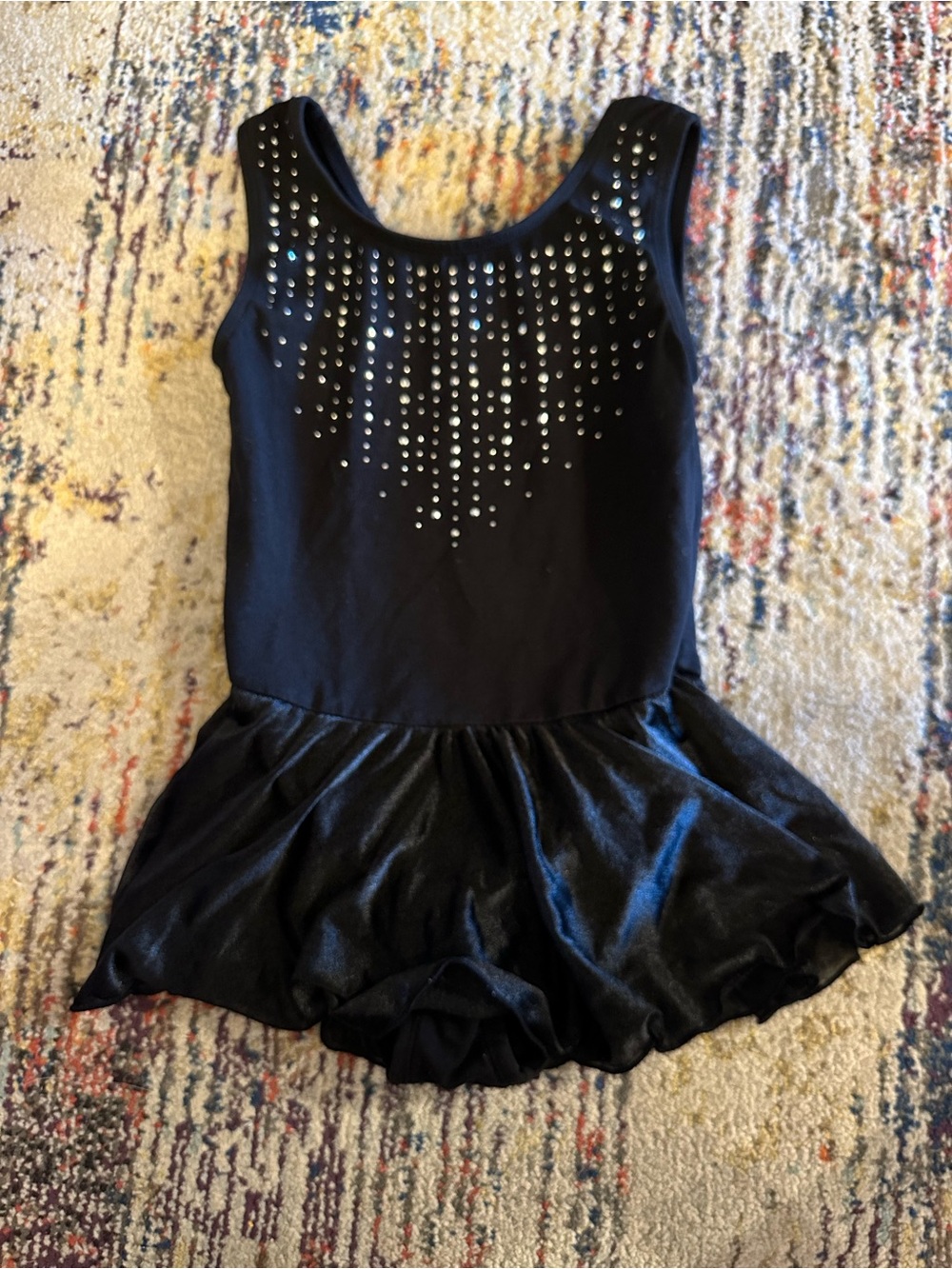 More Than Magic Black Rhinestone Skater Dance Costume